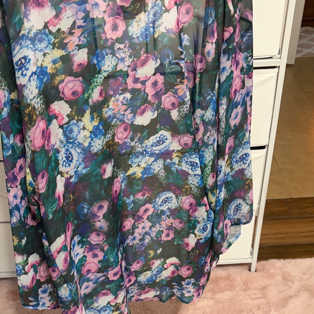Floral Sheer Kimono Cardigan - Picture 6 of 7